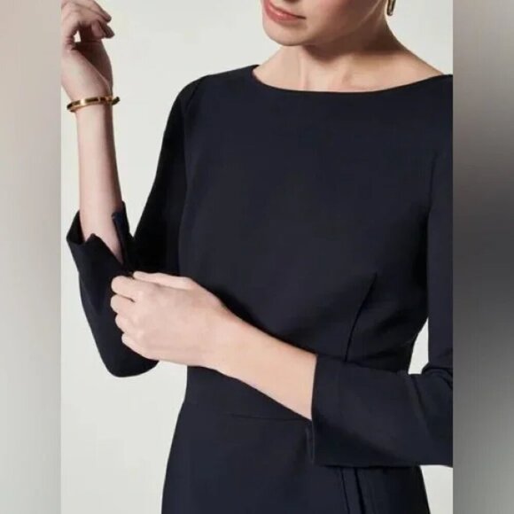 NEW SPANX 20382 The Perfect A-line 3/4 Sleeve Dress | Navy - Picture 3 of 3